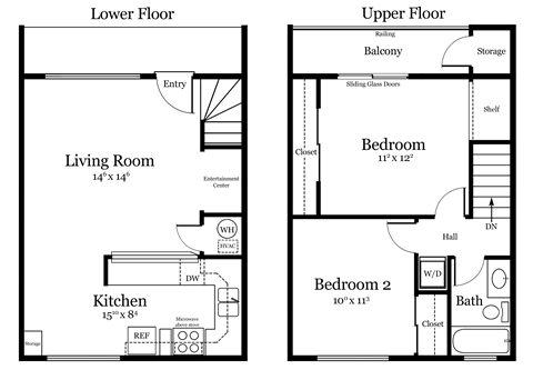 B1 Floor Plan at Vale Apartments & Townhomes